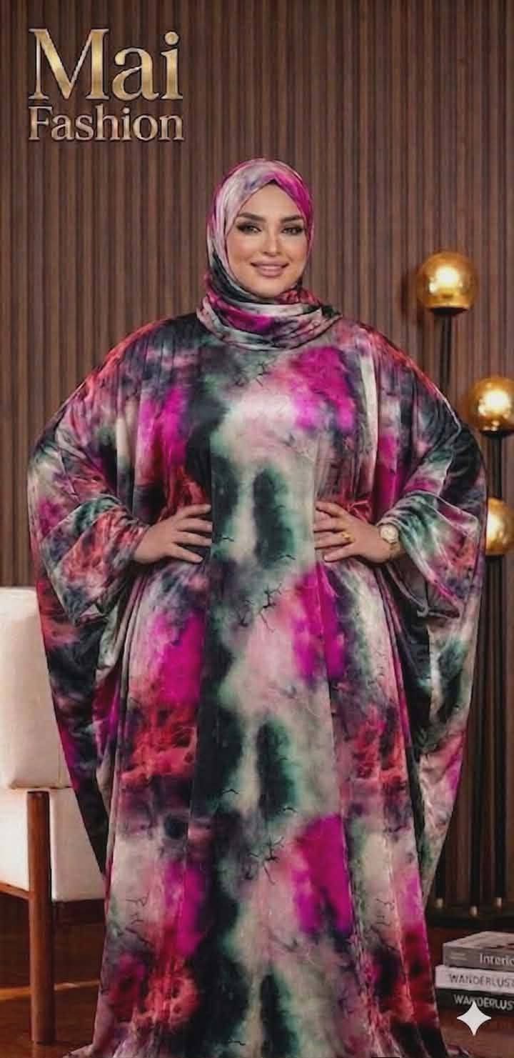 عباية ستان ارماني مشجر خامة ممتازة وان سايز تلبيس من 60ك الي150ك مناسبة للصلاة استقبال وخروج