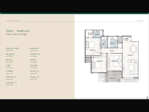 Apartment for sale 152 m third floor 3 bedroom delivery at 2028