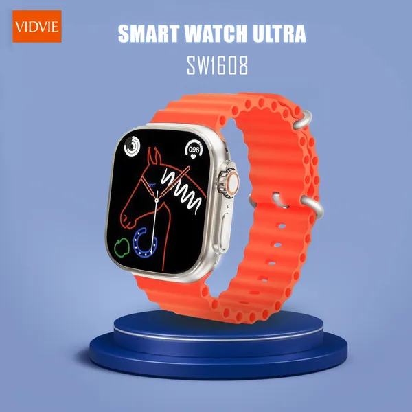 لعشاق التميز ساعة فيدفي الترا smar watch SW1608 أصلية بأعلى المواصفات متاح لون الأسود والبرتقالي منتج جديد